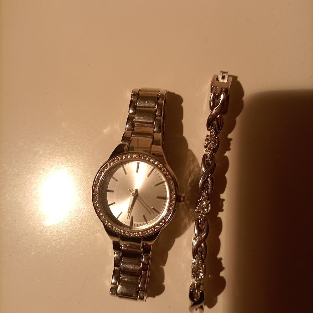 Stunning Silver Women's Watch with Crystal Accents